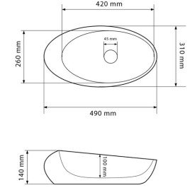 Раковина для ванной VBI Vicenza 49х31 см керамика sand glossy VBI-014803