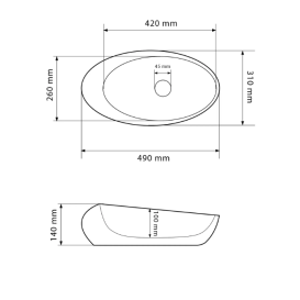 Раковина для ванної кімнати VBI VICENZA 49x31 см кераміка луна матова VBI-014801