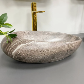 Раковина для ванной VBI VICENZA 49x31 см керамика темный камень матовый VBI-014804