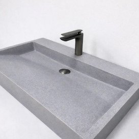 Раковина для ванной VBI Vieste 118,5х49 см искусственный камень серый матовый VBI-016803