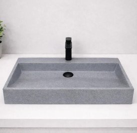 Раковина для ванной VBI Vieste 60х38 см искусственный камень серый матовый VBI-016800