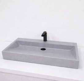 Раковина для ванной VBI Vieste 78,5х45 см искусственный камень серый матовый VBI-016801
