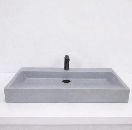 Раковина для ванной VBI Vieste 78,5х45 см искусственный камень серый матовый VBI-016801