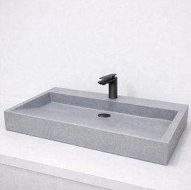 Раковина для ванной VBI Vieste 89х45 см искусственный камень серый матовый VBI-016802
