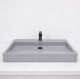 Раковина для ванной VBI Vieste 89х45 см искусственный камень серый матовый VBI-016802