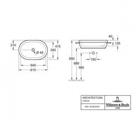 Раковина для ванной Villeroy & Boch Architectura 61,5х41,5 см санитарная керамика альпийский белый 41666101