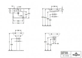 Раковина для ванної кімнати Villeroy & Boch Architectura 55х47 см санітарна кераміка альпійський білий CeramicPlus 418855R1