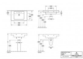 Раковина для ванной Villeroy & Boch Architectura 80х48,5 см санитарная керамика альпийский белый CeramicPlus 611680R1