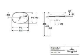 Раковина для ванной Villeroy & Boch Architectura 60х40 см санитарная керамика альпийский белый CeramicPlus 5A2660R1