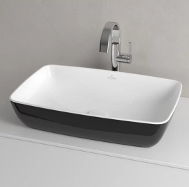 Раковина для ванної кімнати Villeroy & Boch Artis 58х38,5 см без переливу TitanCeram coal black (вугільно-чорний) 417258BCT8