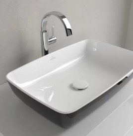 Раковина для ванної кімнати Villeroy & Boch Artis 58х38,5 см без переливу TitanCeram coal black (вугільно-чорний) 417258BCT8