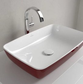 Раковина для ванної кімнати Villeroy & Boch Artis 58х38,5 см без переливу TitanCeram bordeaux (бордо) 417258BCS9
