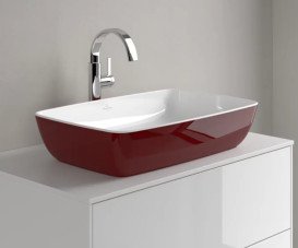 Раковина для ванної кімнати Villeroy & Boch Artis 58х38,5 см без переливу TitanCeram bordeaux (бордо) 417258BCS9