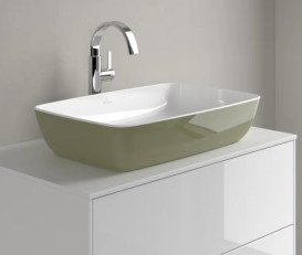 Раковина для ванної Villeroy & Boch Artis 58х38,5 см без переливу TitanCeram sage green (зелена шавлія) 417258BCS8
