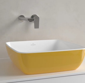 Раковина для ванной Villeroy & Boch Artis 41х41 см без перелива TitanCeram Indian summer (желтый) 417841BCW9
