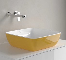 Раковина для ванной Villeroy & Boch Artis 41х41 см без перелива TitanCeram Indian summer (желтый) 417841BCW9