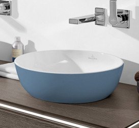 Раковина для ванной Villeroy & Boch Artis ⌀43 см без перелива TitanCeram ocean 417943BCW2
