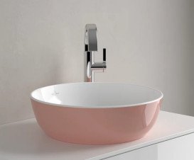 Раковина для ванної кімнати Villeroy & Boch Artis ⌀43 см без переливу TitanCeram powder (пудра) 417943BCT0