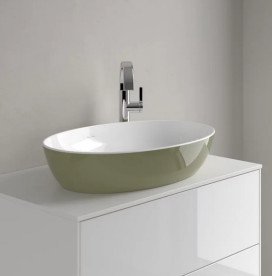 Раковина для ванной Villeroy & Boch Artis 61х41 см без перелива TitanCeram sage green (зеленый шалфей) 419861BCS8