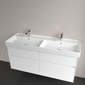 Раковина для ванної Villeroy & Boch Collaro 130x47 см подвійна з переливом білий альпійський TitanCeram 4A34D401