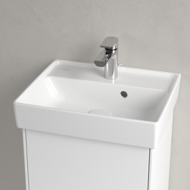 Раковина для ванної Villeroy & Boch Collaro 45x37 з переливом білий камінь CeramicPlus 433445RW