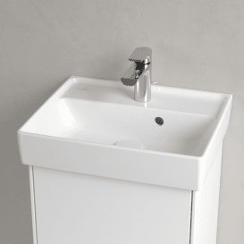 Раковина для ванной Villeroy & Boch Collaro 45x37 см с переливом камень белый CeramicPlus 433445RW