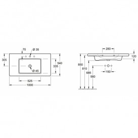 Раковина для ванной Villeroy&Boch коллекция Antheus белая 4A09A5R1