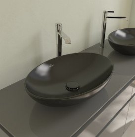 Раковина для ванної Villeroy & Boch Loop & Friends 56х38 см кераміка CeramicPlus чорний матовий 4A4701S5