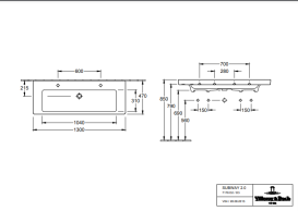 Раковина для ванної кімнати Villeroy & Boch Subway 2.0 130х47 см санітарна кераміка CeramicPlus альпійський білий 7176D2R1