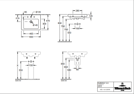 Раковина для ванной Villeroy & Boch Subway 2.0 60х47 см санитарная керамика CeramicPlus альпийский белый 711360R1
