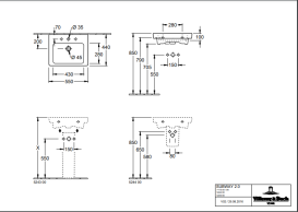 Раковина для ванної кімнати Villeroy & Boch Subway 2.0 55х44 санітарна кераміка CeramicPlus альпійський білий 711355R1