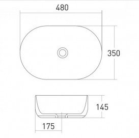 Раковина для ванної Volle Amadeus M 48х35 см кераміка білий 13-06-06
