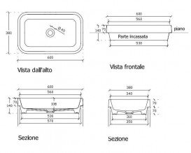Раковина для ванной накладная Galassia коллекция Meg11 белая 5452