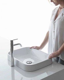 Раковина для ванної Galassia Meg11 накладна прямокутна без отвору перелива білий 5417