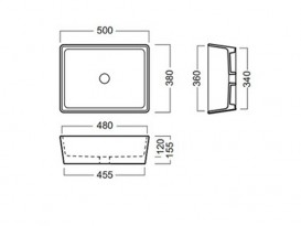 Раковина для ванной встраиваемая Hatria HAPPY HOUR 500x380 YXSQ01