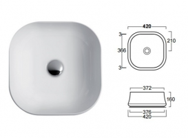 Раковина для ванної накладна Simas колекція Sharp біла SH06