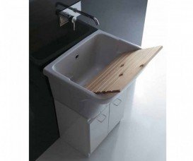 Раковина Galassia Iside врізна для прання 60 см без отвору під змішувач з переливом білий 2001