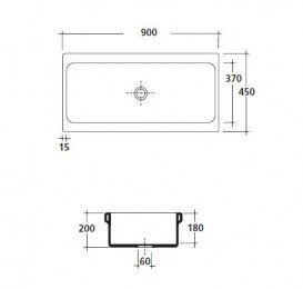 Раковина Galassia Ninive 90х45 см кераміка білий 2005