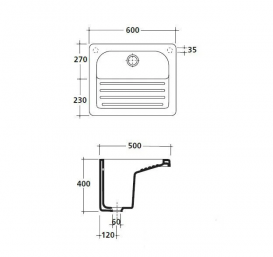 Раковина Galassia Venere врізна для прання 60 см без отвору під змішувач з переливом білий 2016