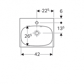 Раковина Geberit Acanto отвір для змішувача перелив санфарфор білий 500.636.01.2