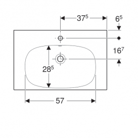 Раковина Geberit Acanto с полкой и укороченным вылетом санфарфор белый 500.632.01.2