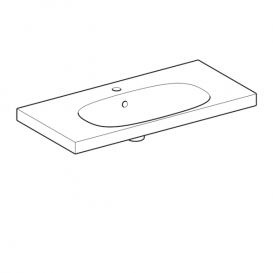 Раковина Geberit Acanto з полицею і укороченим вильотом просте кріплення санфарфор білий 500.633.01.2