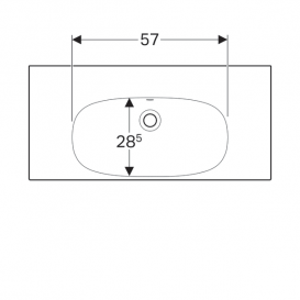 Раковина Geberit Acanto с полкой и укороченным вылетом простое крепление без отверстия под смеситель санфарфор белый 500.634.01.2