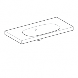 Раковина Geberit Acanto с полкой и укороченным вылетом простое крепление без отверстия под смеситель санфарфор белый 500.634.01.2
