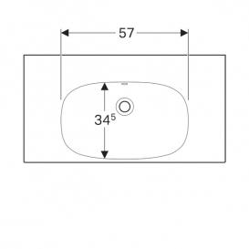 Раковина Geberit Acanto з полицею просте кріплення без отвору для змішувача санфарфор білий 500.624.01.2