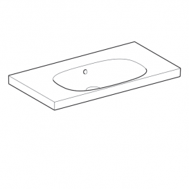 Раковина Geberit Acanto з полицею просте кріплення без отвору для змішувача санфарфор білий 500.624.01.2