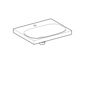 Раковина Geberit Acanto 60 см з прихованим переливом і пробкою зливного отвору санфарфор білий 500.629.01.2