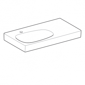 Раковина Geberit Citterio 90 см с полкой справа санфарфор белый/специальное керамическое покрытие KeraTect 500.548.01.1