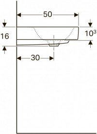 Раковина Geberit Citterio 90 см санфарфор белый/специальное керамическое покрытие KeraTect 500.547.01.1