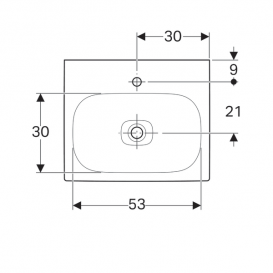 Раковина Geberit Citterio 60 см санфарфор белый/специальное керамическое покрытие KeraTect 500.544.01.1